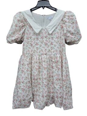 ​Cloud Ten Floral Puff Sleeve Mini Dress with Statement Collar Size S